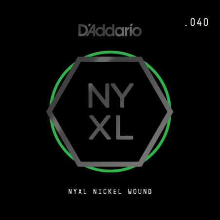 D'Addario NYXL Nickel Wound Electric Guitar Single String, .040