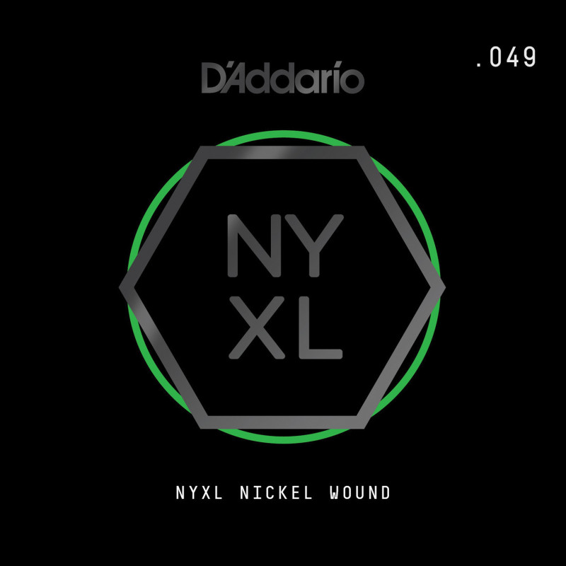 D'Addario NYXL Nickel Wound Electric Guitar Single String, .049 NYNW049 D'Addario $4.77
