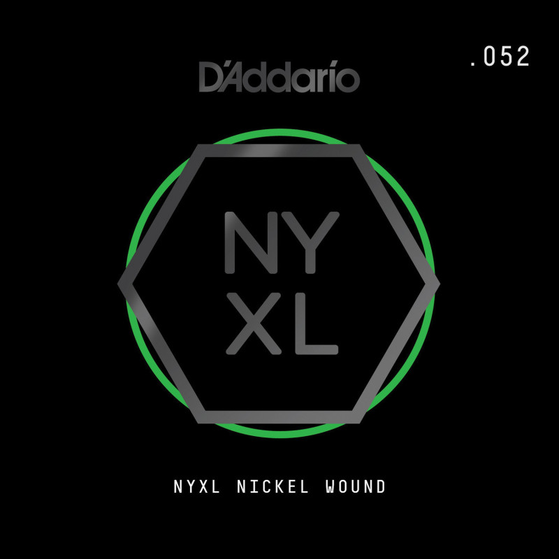 D'Addario NYXL Nickel Wound Electric Guitar Single String, .052 NYNW052 D'Addario $5.72