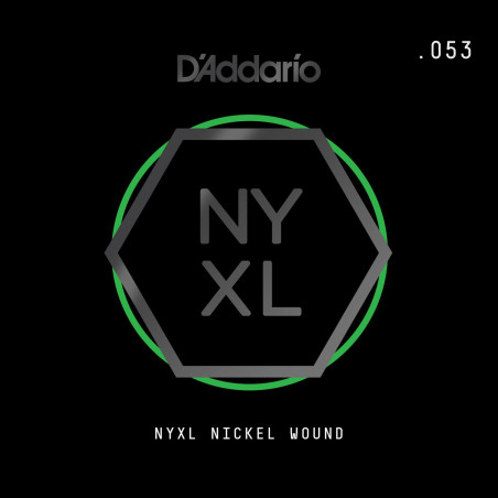 D'Addario NYXL Nickel Wound Electric Guitar Single String, .053 NYNW053 D'Addario $5.72