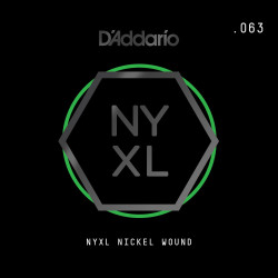 D'Addario NYXL Nickel Wound Electric Guitar Single String, .063 NYNW063 D'Addario $6.39