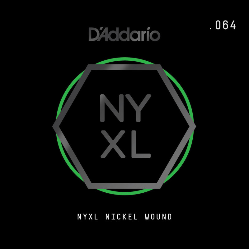 D'Addario NYXL Nickel Wound Electric Guitar Single String, .064 NYNW064 D'Addario $6.39