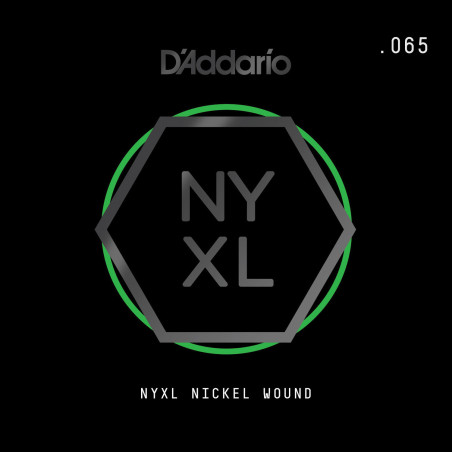 D'Addario NYXL Nickel Wound Electric Guitar Single String, .065 NYNW065 D'Addario $6.39