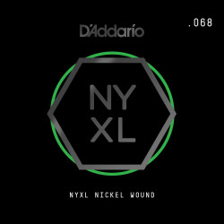 D'Addario NYXL Nickel Wound Electric Guitar Single String, .068 NYNW068 D'Addario $7.51