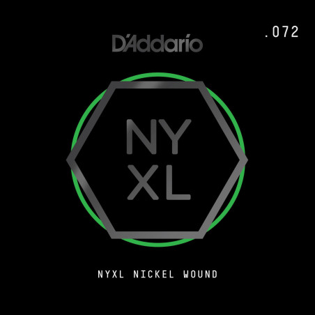 D'Addario NYXL Nickel Wound Electric Guitar Single String, .072 NYNW072 D'Addario $7.51