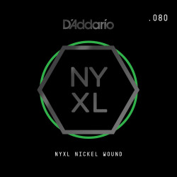 D'Addario NYXL Nickel Wound Electric Guitar Single String, .080 NYNW080 D'Addario $11.34