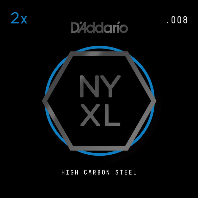 D'Addario NYXL 2-Pack Plain Steel Guitar Strings, .008