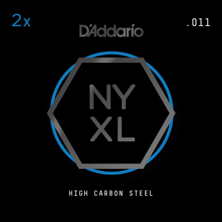 D'Addario NYXL 2-Pack Plain Steel Guitar Strings, .011