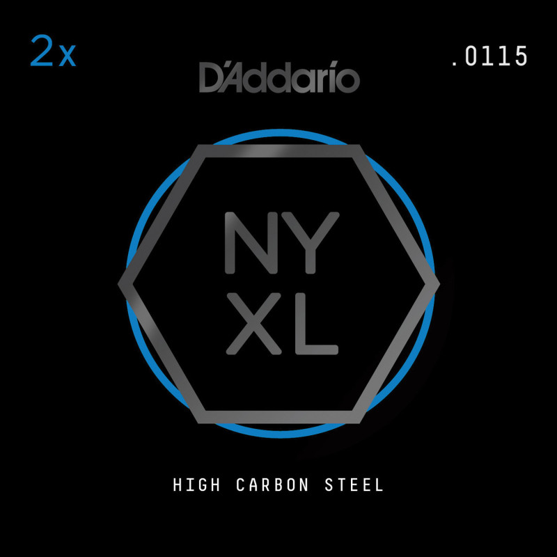 D'Addario NYXL 2-Pack Plain Steel Guitar Strings, .0115