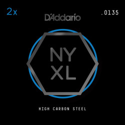 D'Addario NYXL 2-Pack Plain Steel Guitar Strings, .0135