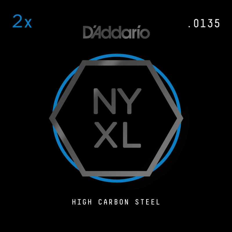 D'Addario NYXL 2-Pack Plain Steel Guitar Strings, .0135