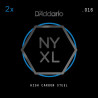 D'Addario NYXL 2-Pack Plain Steel Guitar Strings, .016