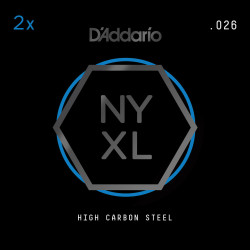 D'Addario NYXL 2-Pack Plain Steel Guitar Strings, .026