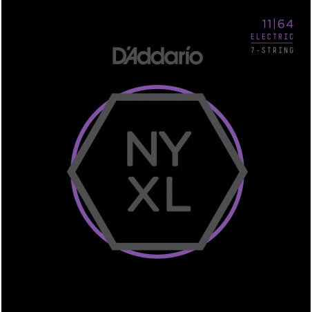 D'Addario NYXL1164 Nickel Wound 7-String Electric Guitar Strings, Medium, 11-64 NYXL1164 D'Addario $19.90