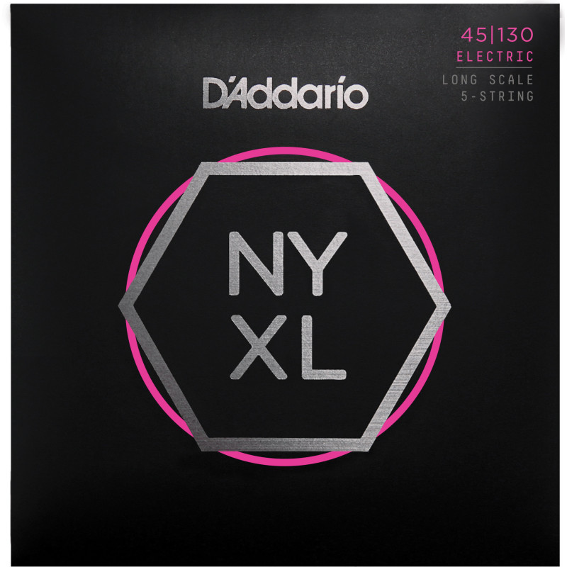 D'Addario NYXL45130 Nickel Wound Bass Guitar Strings, 5-string Regular Light, 45-130, Long Scale NYXL45130 D'Addario $48.99