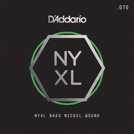 D'Addario NYXLB070, NYXL Nickel Wound Bass Guitar Single String, Long Scale, .070 NYXLB070 D'Addario $10.35