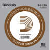 D'Addario PB029 Phosphor Bronze Wound Acoustic Guitar Single String, .029