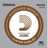 D'Addario PB030 Phosphor Bronze Wound Acoustic Guitar Single String, .039 PB039 D'Addario $2.81