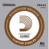 D'Addario PB045 Phosphor Bronze Wound Acoustic Guitar Single String, .045