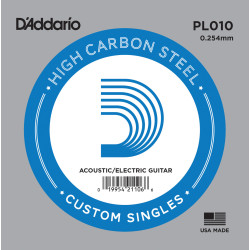 D'Addario PL010 Plain Steel Guitar Single String, .010 PL010 D'Addario $1.20
