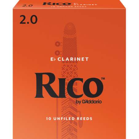 Rico by D'Addario Eb Clarinet Reeds, Strength 2, 10-pack RBA1020 D'Addario Woodwinds $22.58