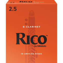 Rico by D'Addario Eb Clarinet Reeds, Strength 2.5, 10-pack RBA1025 D'Addario Woodwinds $22.58