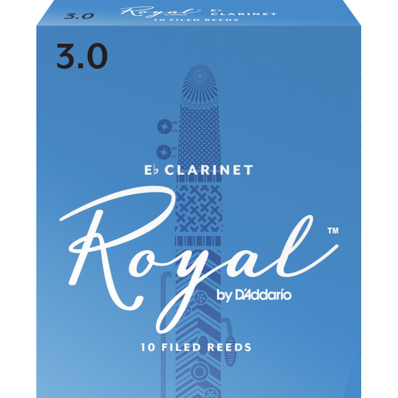 Rico Royal Eb Clarinet Reeds, Strength 3.0, 10-pack RBB1030 D'Addario Woodwinds $26.53