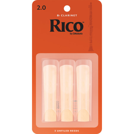 Rico Bb Clarinet Reeds, Strength 2.0, 3-pack RCA0320 D'Addario Woodwinds $5.78