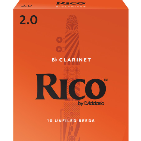 Rico Bb Clarinet Reeds, Strength 2.0, 10-pack RCA1020 D'Addario Woodwinds $17.22
