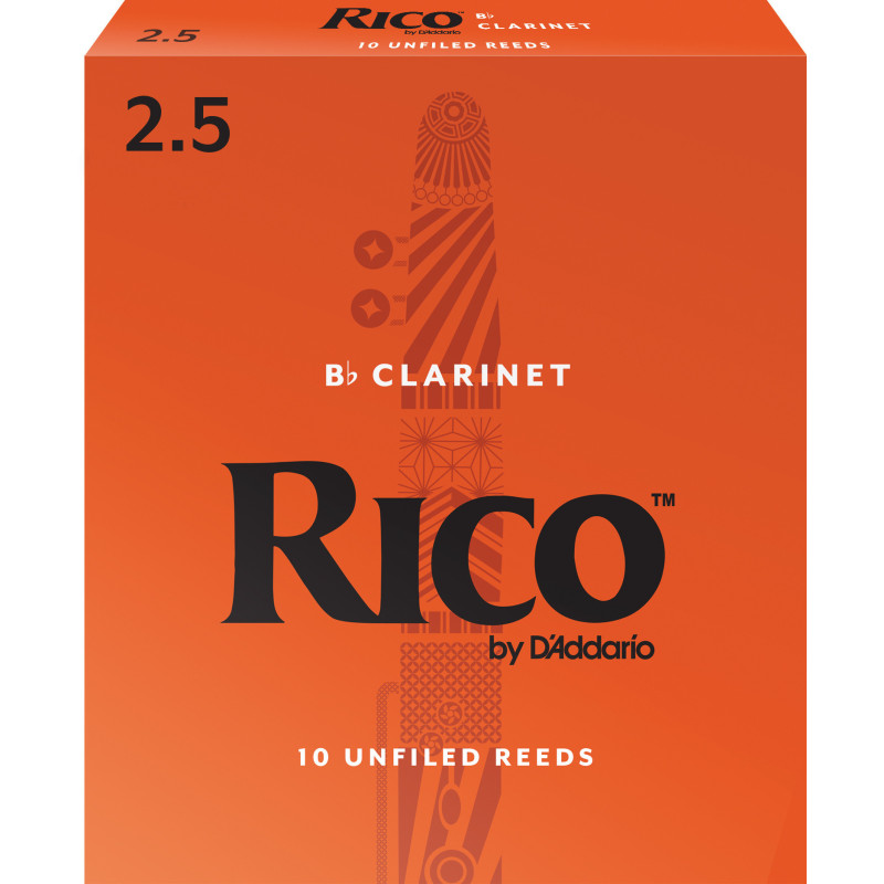 Rico Bb Clarinet Reeds, Strength 2.5, 10-pack RCA1025 D'Addario Woodwinds $17.22