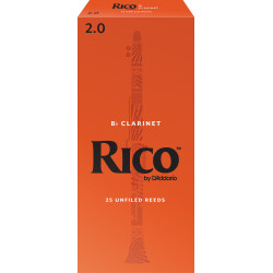 Rico Bb Clarinet Reeds, Strength 2.0, 25-pack RCA2520 D'Addario Woodwinds $41.01