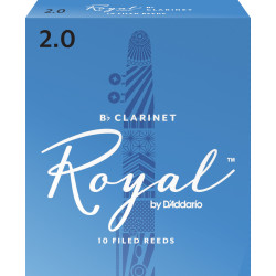 Rico Royal Bb Clarinet Reeds, Strength 2.0, 10-pack RCB1020 D'Addario Woodwinds $21.24