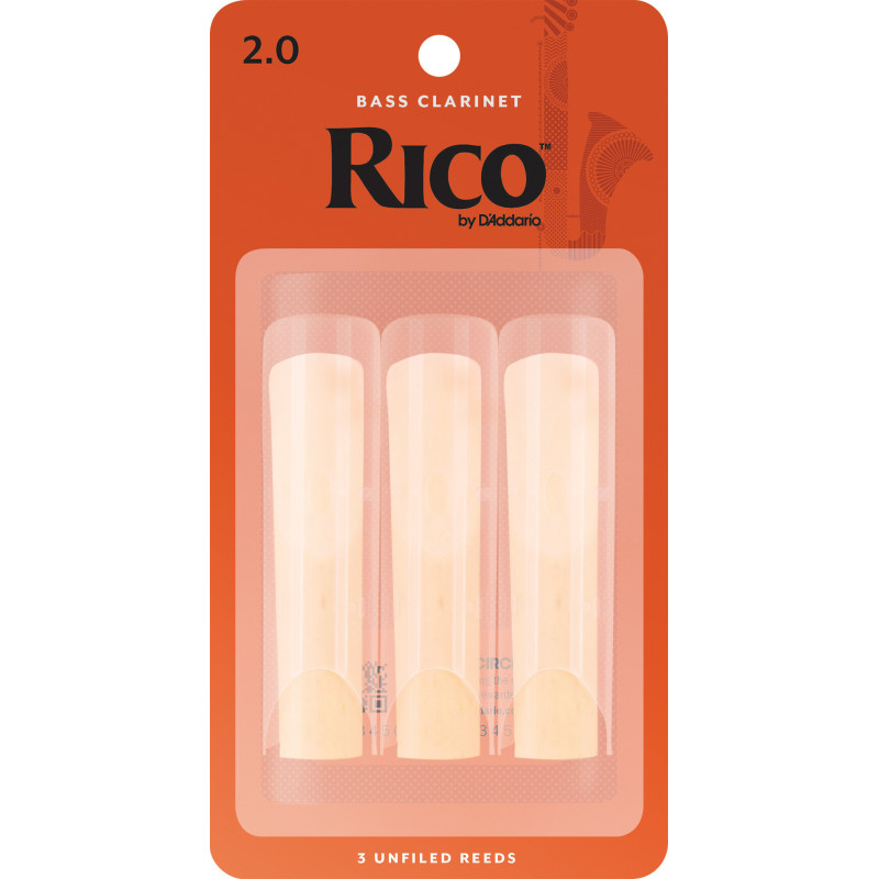 Rico Bass Clarinet Reeds, Strength 2.0, 3-pack REA0320 D'Addario Woodwinds $12.04