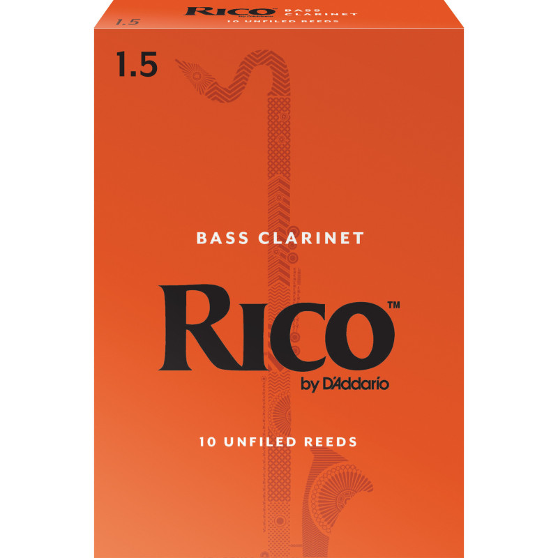 Rico Bass Clarinet Reeds, Strength 1.5, 10-pack REA1015 D'Addario Woodwinds $36.25