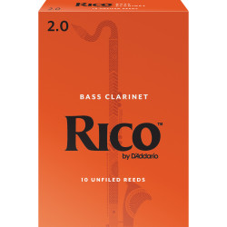 Rico Bass Clarinet Reeds, Strength 2.0, 10-pack REA1020 D'Addario Woodwinds $36.25