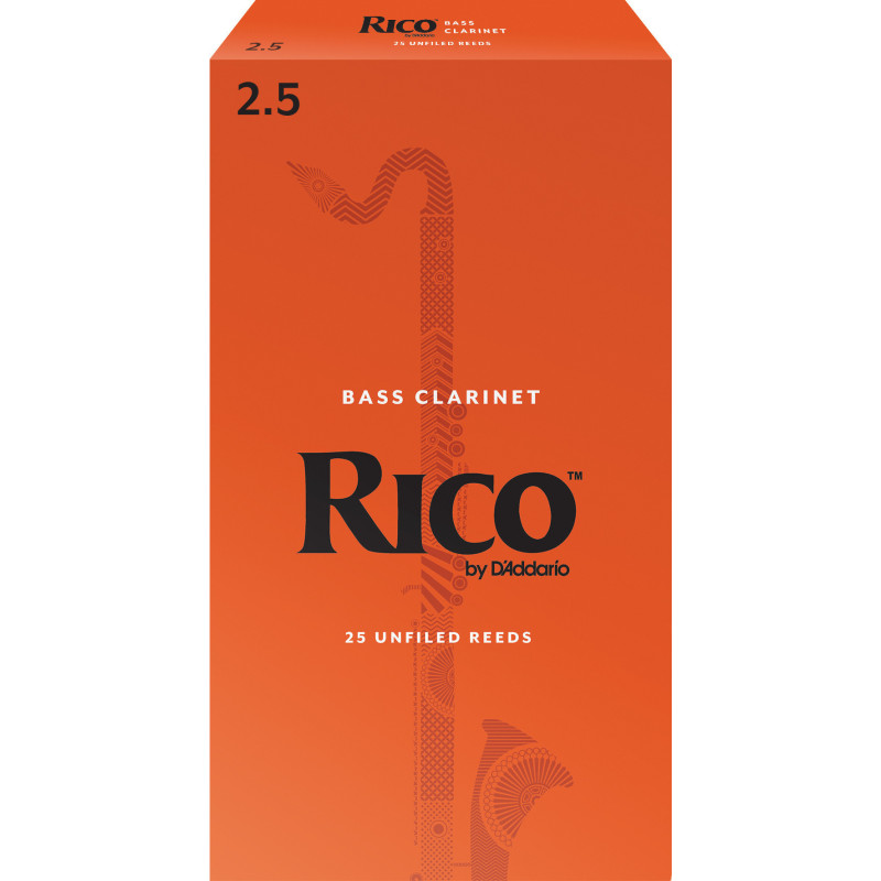 Rico Bass Clarinet Reeds, Strength 2.5, 25-pack REA2525 D'Addario Woodwinds $87.96