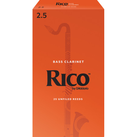 Rico Bass Clarinet Reeds, Strength 2.5, 25-pack REA2525 D'Addario Woodwinds $87.96