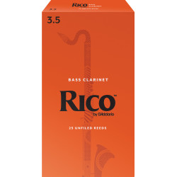 Rico Bass Clarinet Reeds, Strength 3.5, 25-pack REA2535 D'Addario Woodwinds $87.96