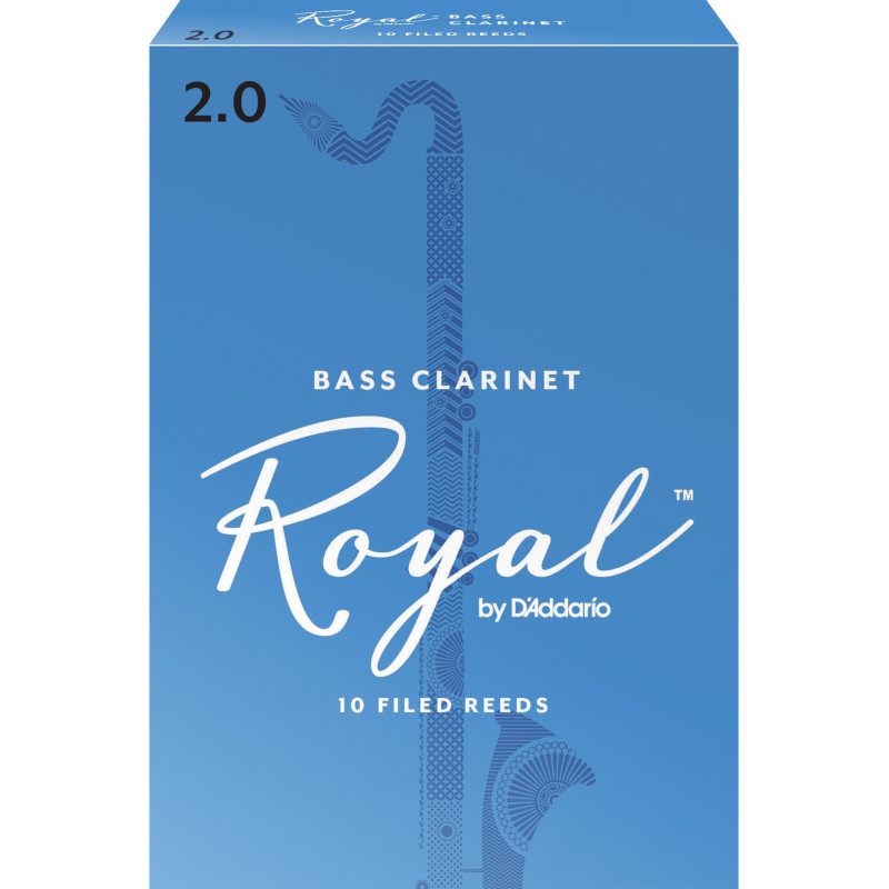 Rico Royal Bass Clarinet Reeds, Strength 2.0, 10-pack REB1020 D'Addario Woodwinds $40.59