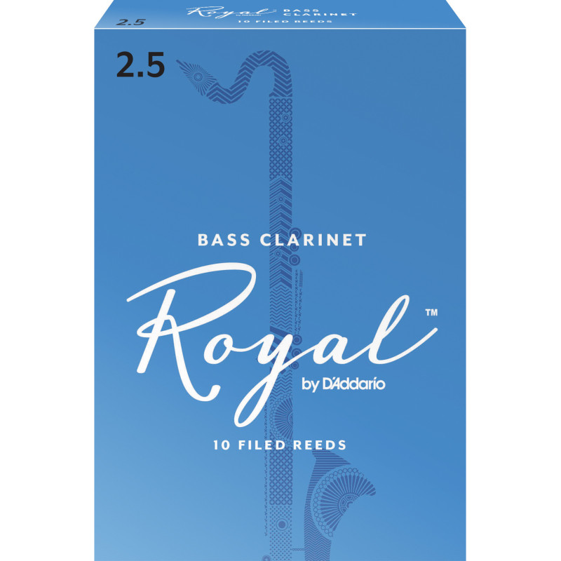 Rico Royal Bass Clarinet Reeds, Strength 2.5, 10-pack REB1025 D'Addario Woodwinds $40.59