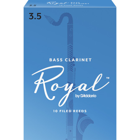 Rico Royal Bass Clarinet Reeds, Strength 3.5, 10-pack REB1035 D'Addario Woodwinds $40.59