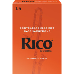 Rico Contrabass Clarinet Reeds, Strength 1.5, 10-pack RFA1015 D'Addario Woodwinds $56.15
