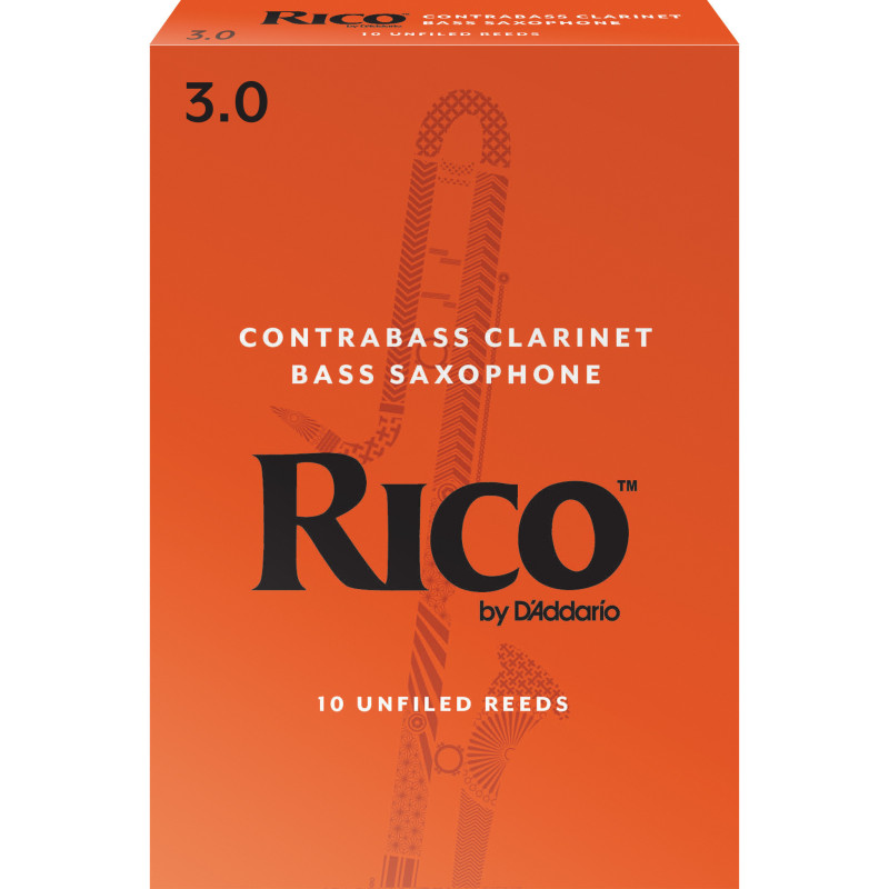 Rico Contrabass Clarinet Reeds, Strength 3.0, 10-pack RFA1030 D'Addario Woodwinds $56.15