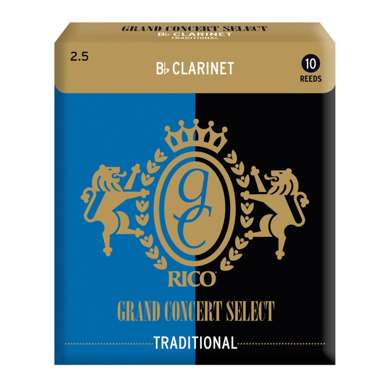 Rico Grand Concert Select Traditional Bb Clarinet Reeds, Strength 2.5, 10-pack RGC10BCL250 D'Addario Woodwinds $27.63