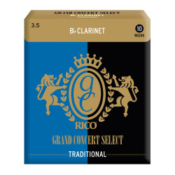 Rico Grand Concert Select Traditional Bb Clarinet Reeds, Strength 3.5, 10-pack RGC10BCL350 D'Addario Woodwinds $27.63