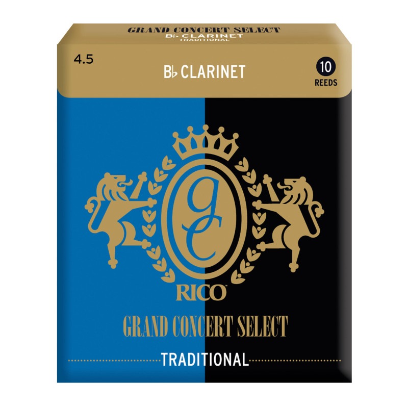 Rico Grand Concert Select Traditional Bb Clarinet Reeds, Strength 4.5, 10-pack RGC10BCL450 D'Addario Woodwinds $27.63