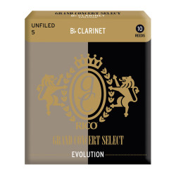 Rico Grand Concert Select Evolution Bb Clarinet Reeds, Strength 5.0, 10-pack RGE10BCL500 D'Addario Woodwinds $33.89