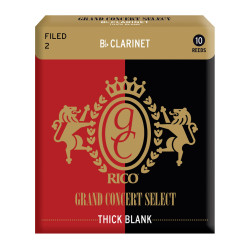 Rico Grand Concert Select Thick Blank Bb Clarinet Reeds, Filed, Strength 2.0, 10-pack RGT10BCL200 D'Addario Woodwinds $28.23