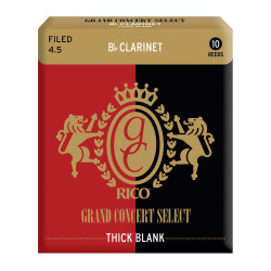 Rico Grand Concert Select Thick Blank Clarinet Reeds, Filed, Strength 4.5, 10-pack RGT10BCL450 D'Addario Woodwinds $28.23