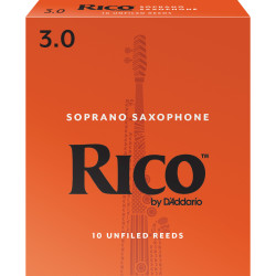 Rico Soprano Sax Reeds, Strength 3.0, 10-pack RIA1030 D'Addario Woodwinds $25.18